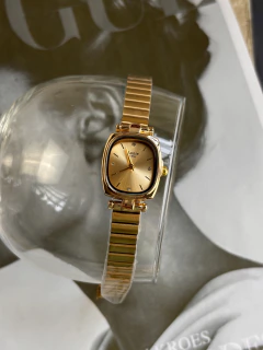 Relógio linha premium meio quadrado pulseira em aço inox