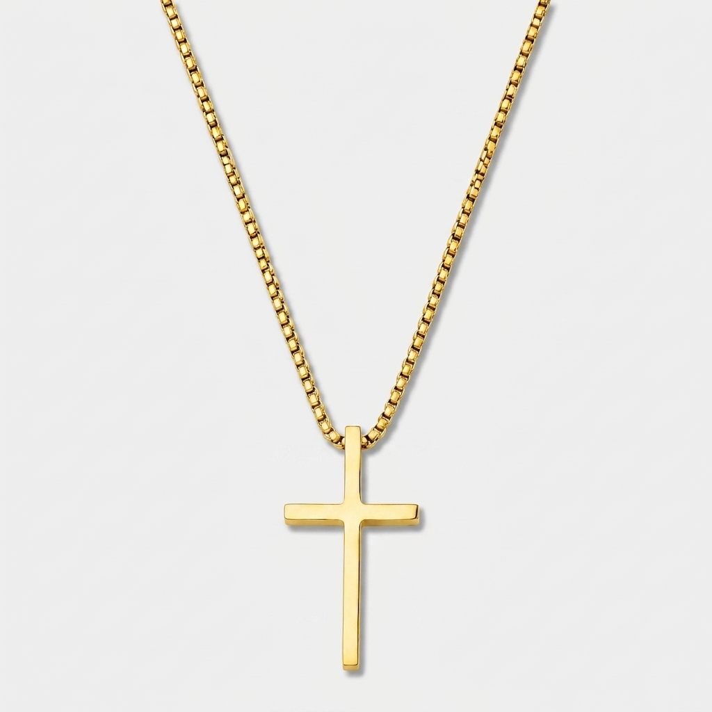 Colar Crucifixo Masculino 70cm - Aço inox