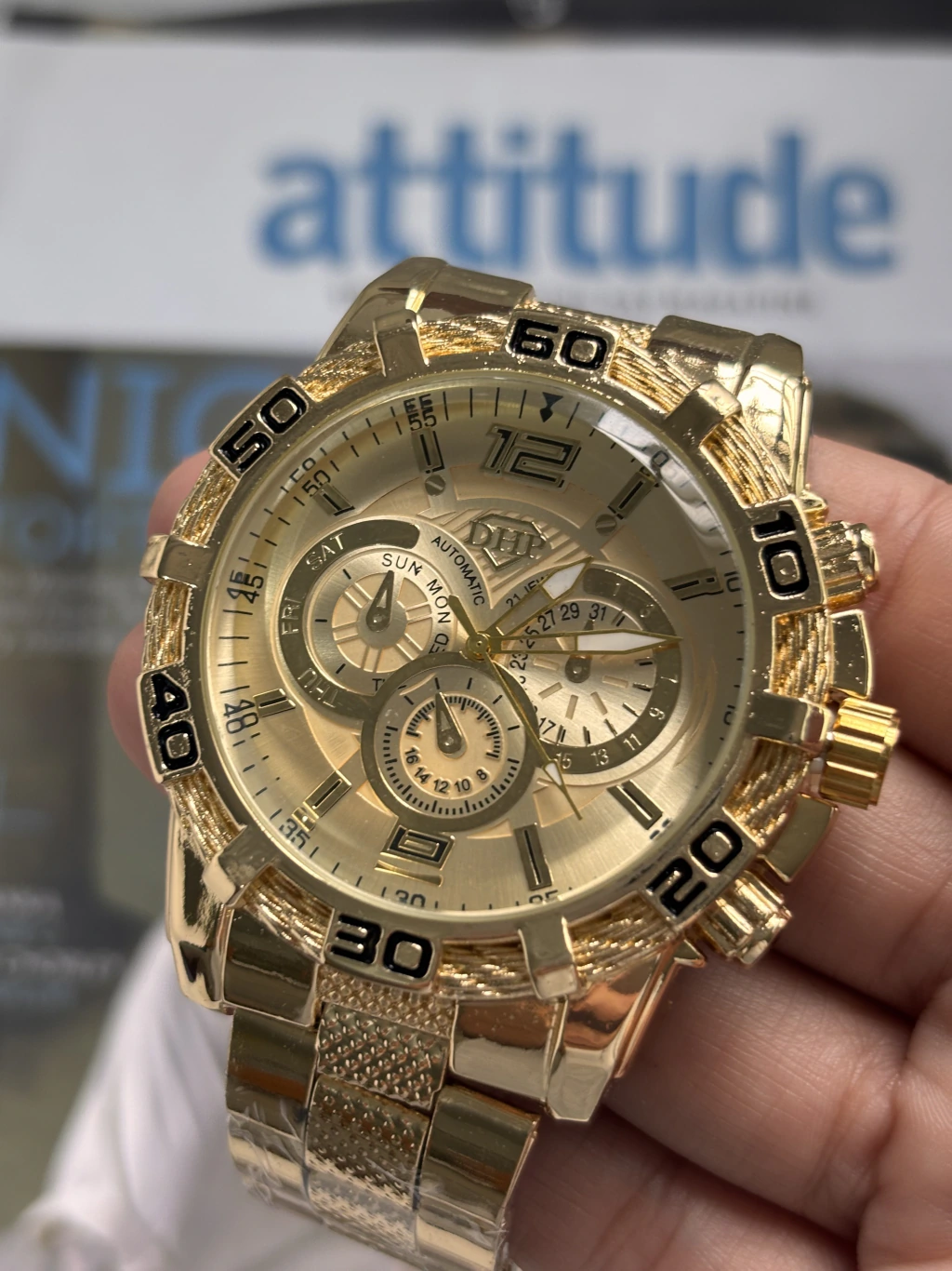 Relógio Masculino Dourado 