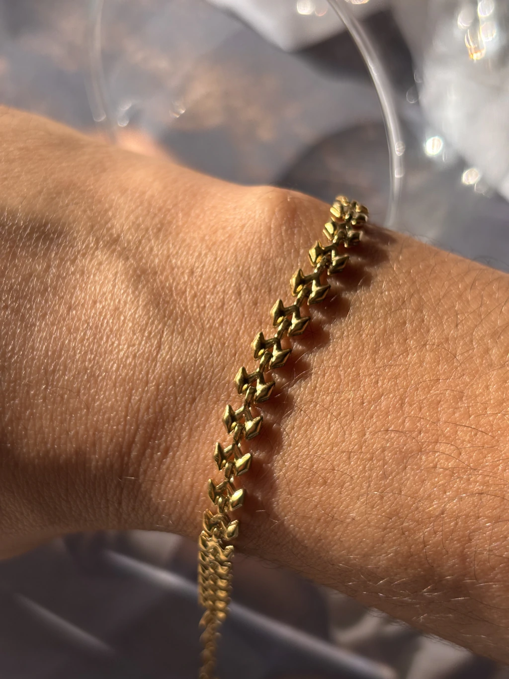 Pulseira Estilo Escama em aço inox Gold