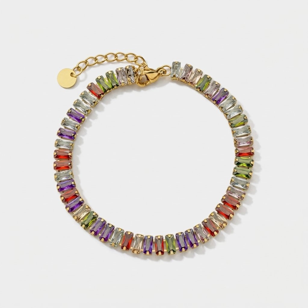 PULSEIRA RIVIERA LAPIDAÇÃO BAGUETTE COLORS
