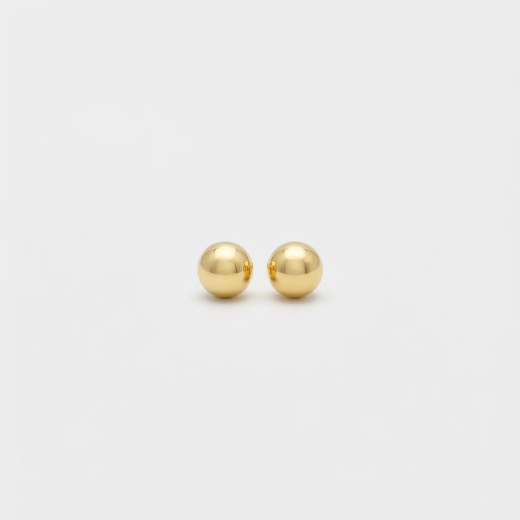 Brinco Esfera 6mm Dourado - Aço Inox