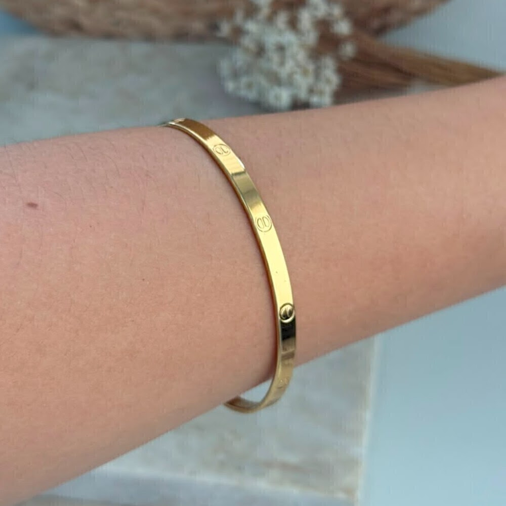 Pulseira rígida cartieri em aço inoxidável