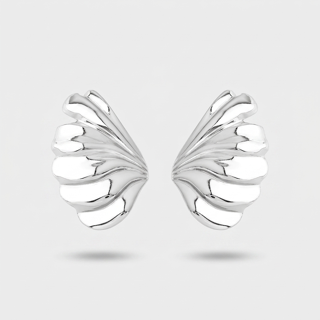 Brinco Butterfly Espelhado Prata - Aço Inox