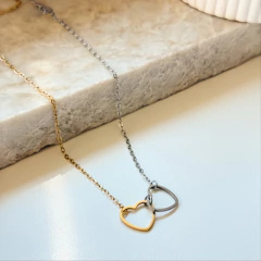 Colar dois amores em aço inoxidável