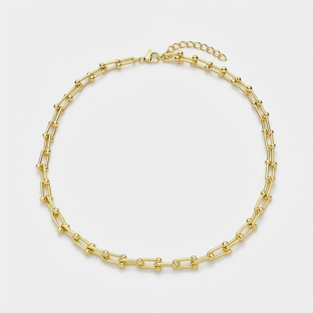 Colar Elos Tiffany Dourado - Aço Inox